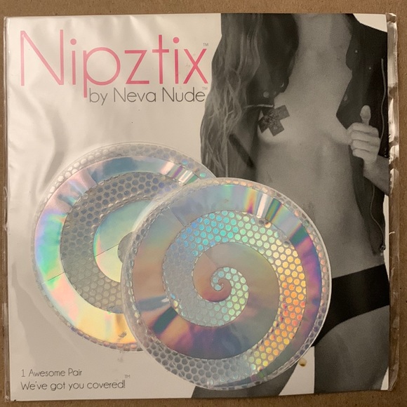 Nipztix by Neva Nude Holo Spiral Pasties - Picture 1 of 5
